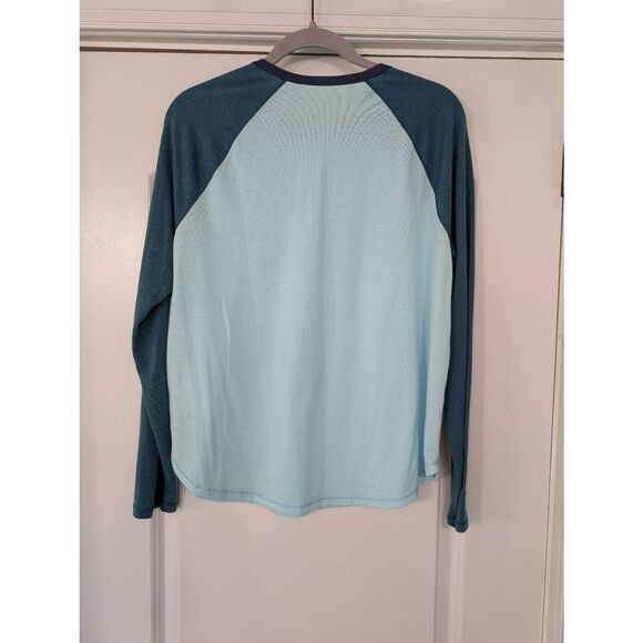 Title Nine Notton™ Raglan Long Sleeve Tee women's large blue baseball base - Picture 5 of 5